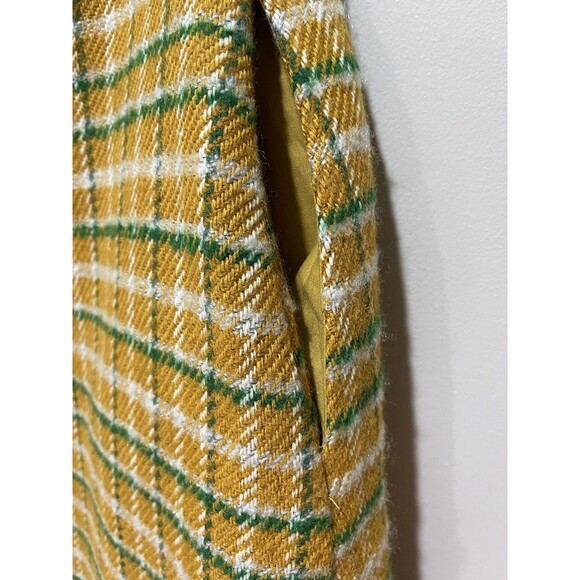 Anthropologie English Factory Midi Skirt Yellow Green Plaid Preppy Small New - Picture 10 of 15